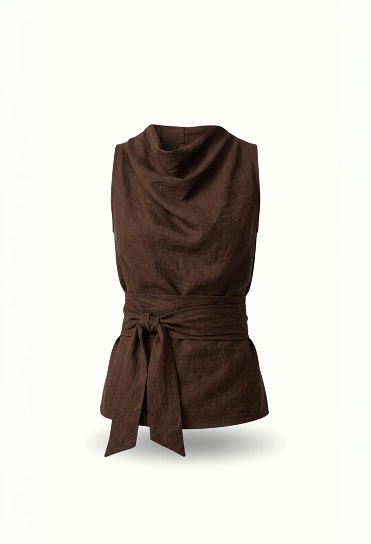 marron 1 The Sculp Blouse - Marron - Image 1